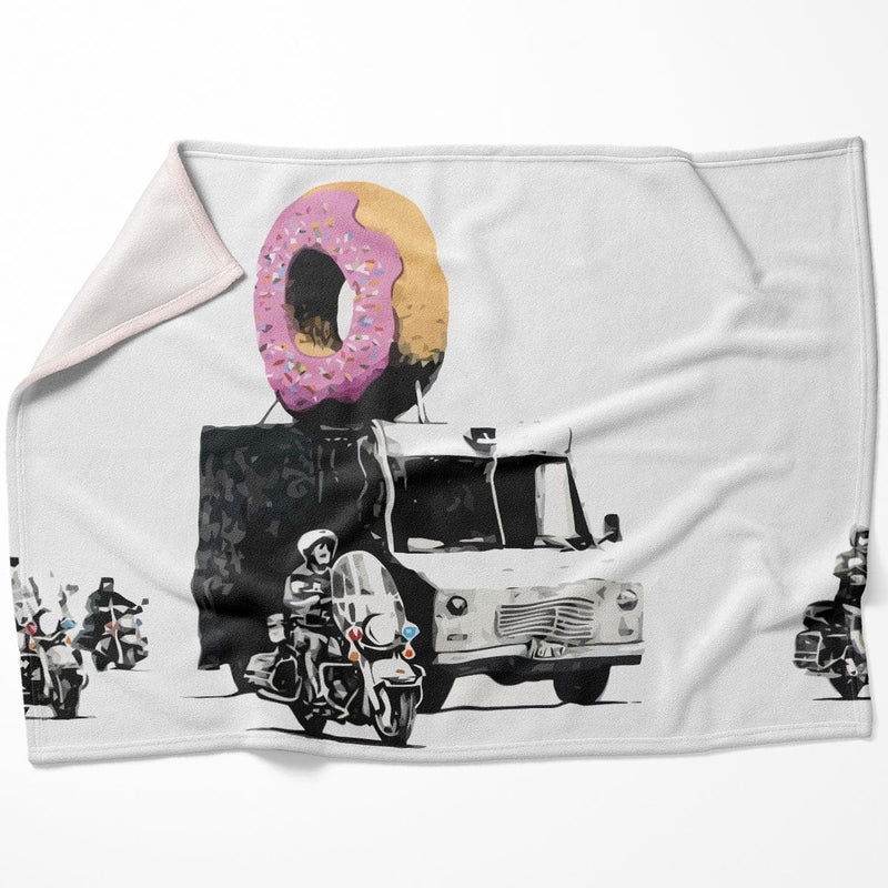 Banksy Doughnut Police Escort Blanket