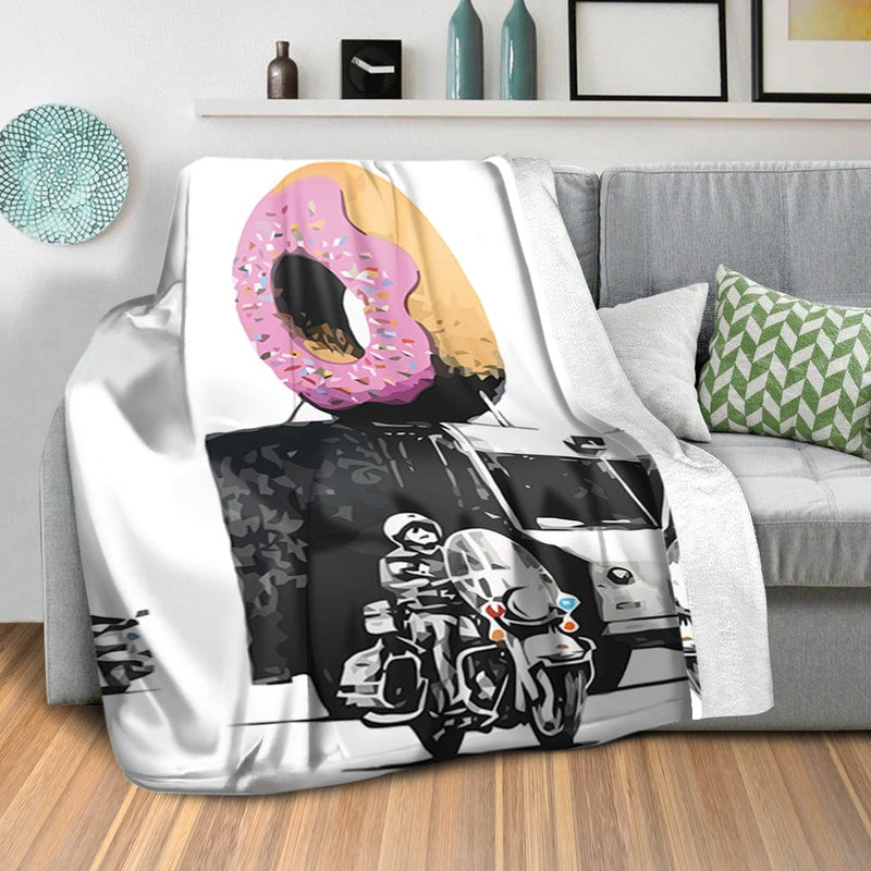 Banksy Doughnut Police Escort Blanket