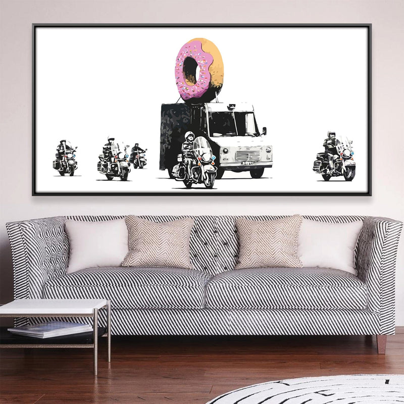 Banksy Doughnut Police Escort Canvas