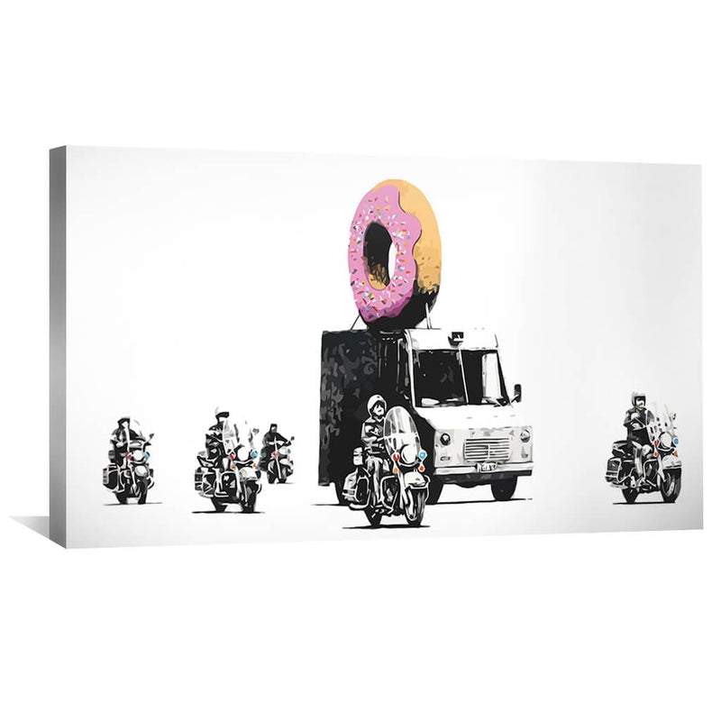 Banksy Doughnut Police Escort Canvas