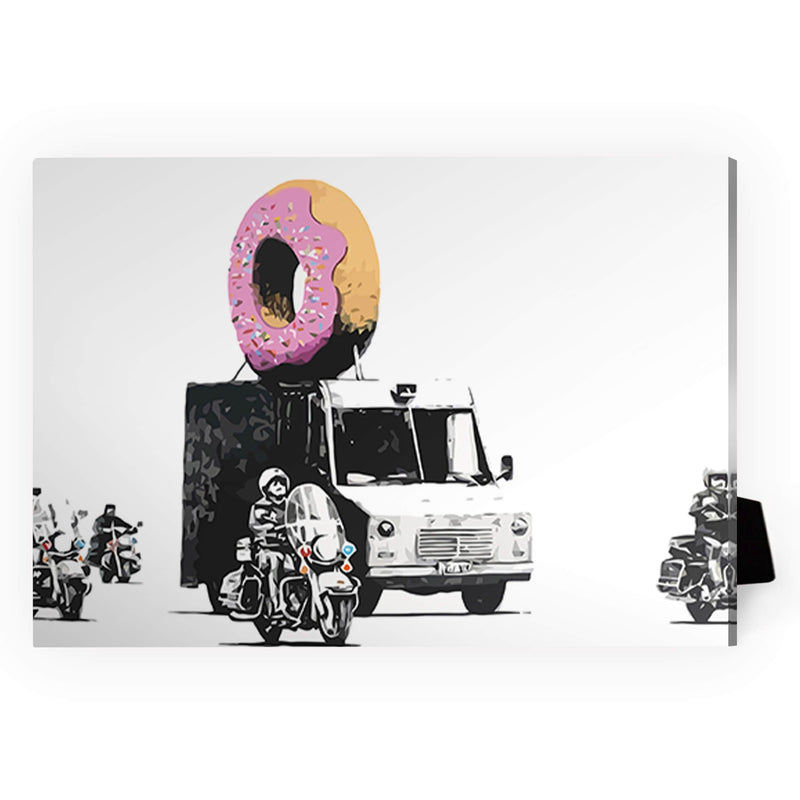 Banksy Doughnut Police Escort Desktop Canvas