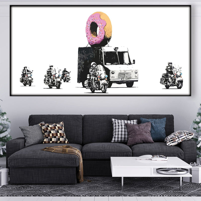 Banksy Doughnut Police Escort Easy Build Frame