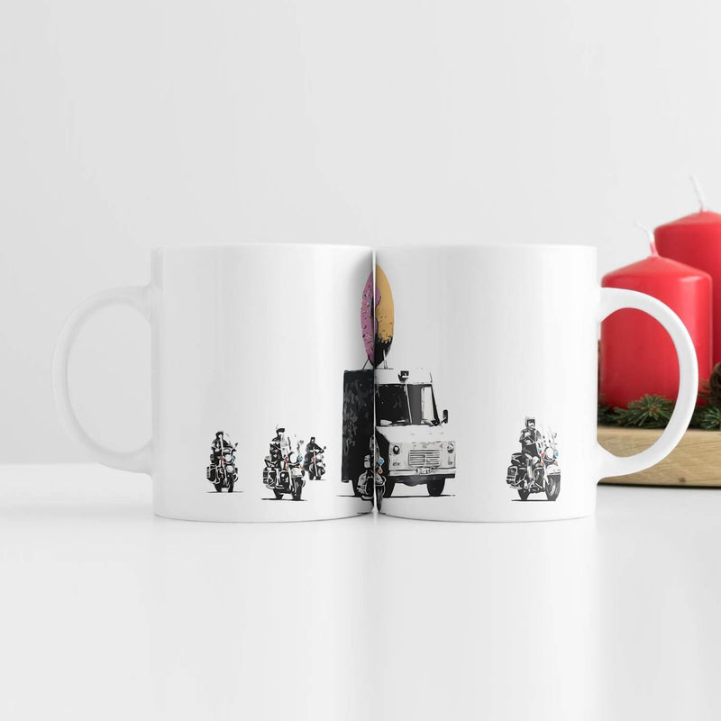 Banksy Doughnut Police Escort Mug