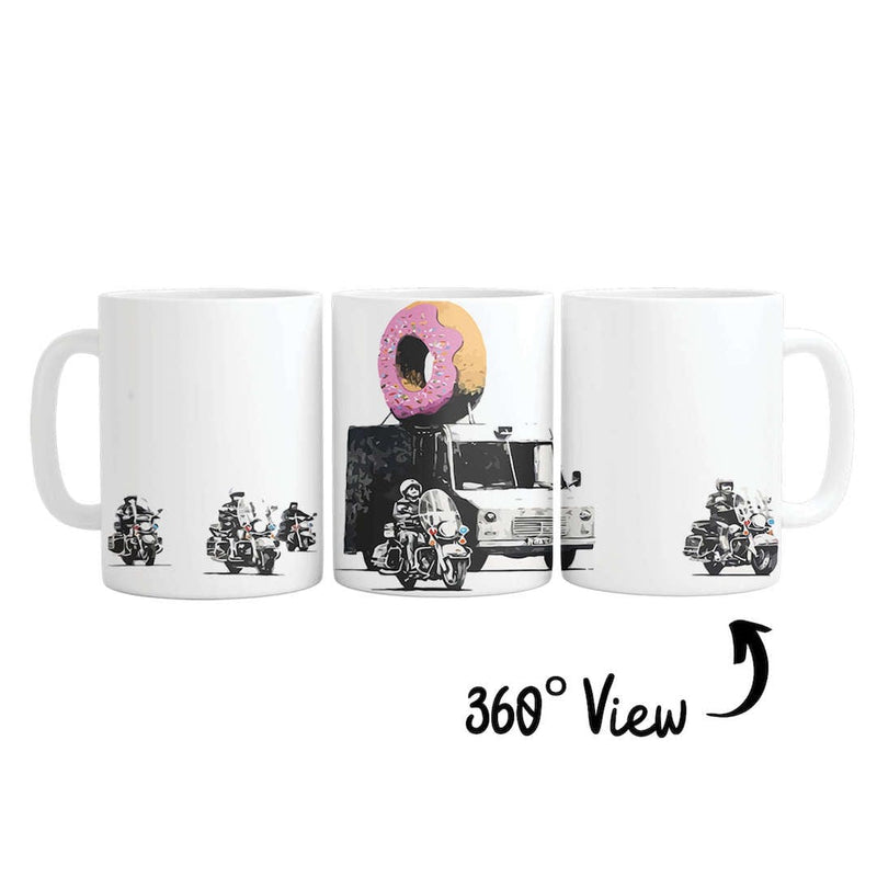 Banksy Doughnut Police Escort Mug