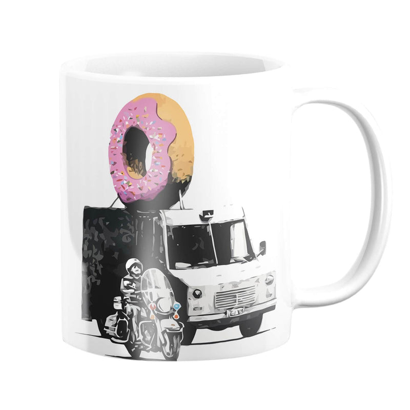 Banksy Doughnut Police Escort Mug