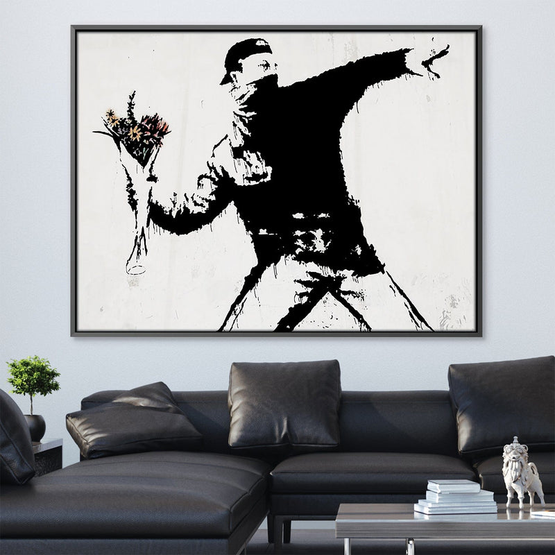 Banksy Flower Thrower Canvas