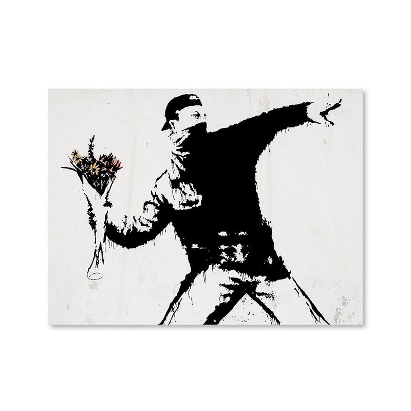 Banksy Flower Thrower Canvas