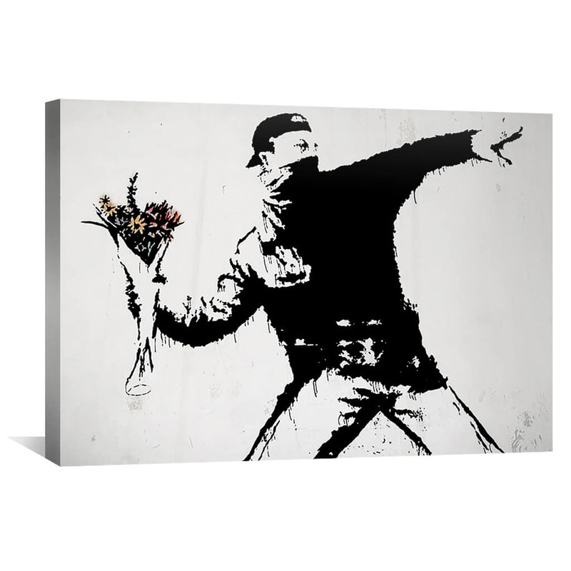 Banksy Flower Thrower Canvas