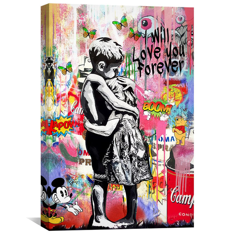 Banksy Forever Love Canvas