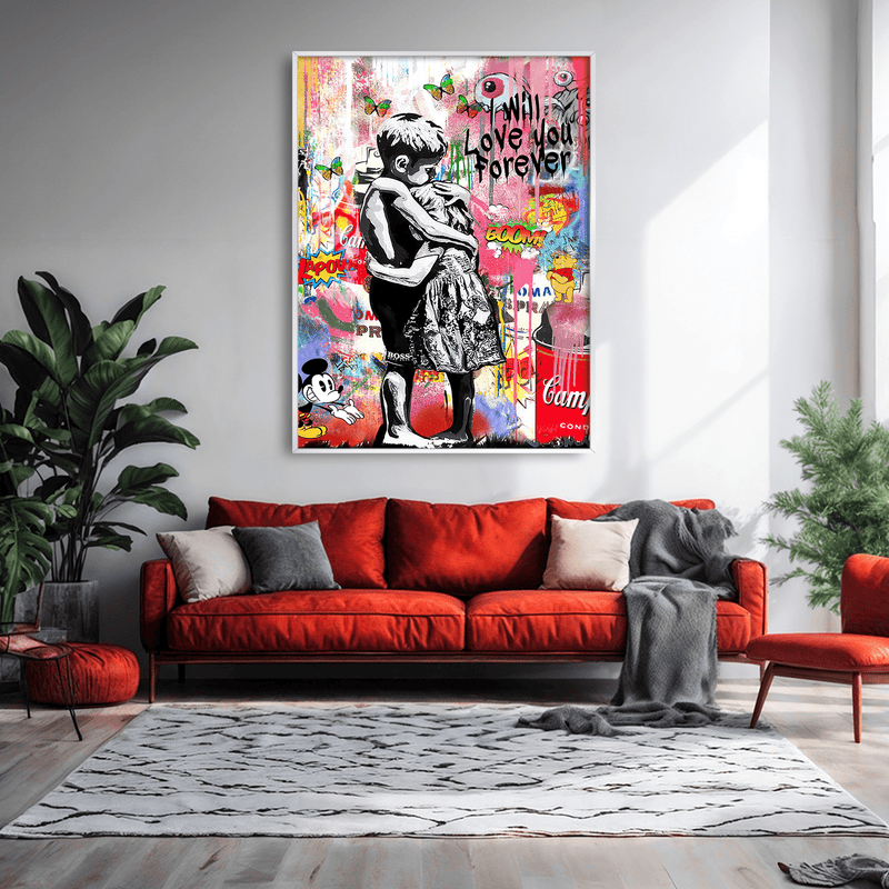Banksy Forever Love Canvas