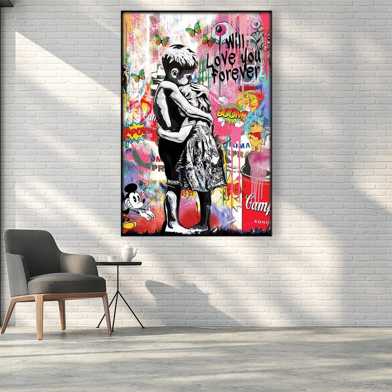 Banksy Forever Love Easy Build Frame