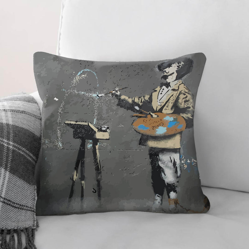 Banksy French Painter Cushion