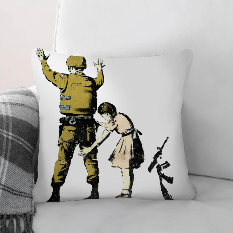 Banksy Girl And Soldier Cushion