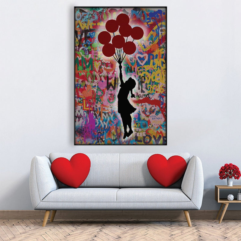 Banksy Graffiti Balloon Girl Easy Build Frame