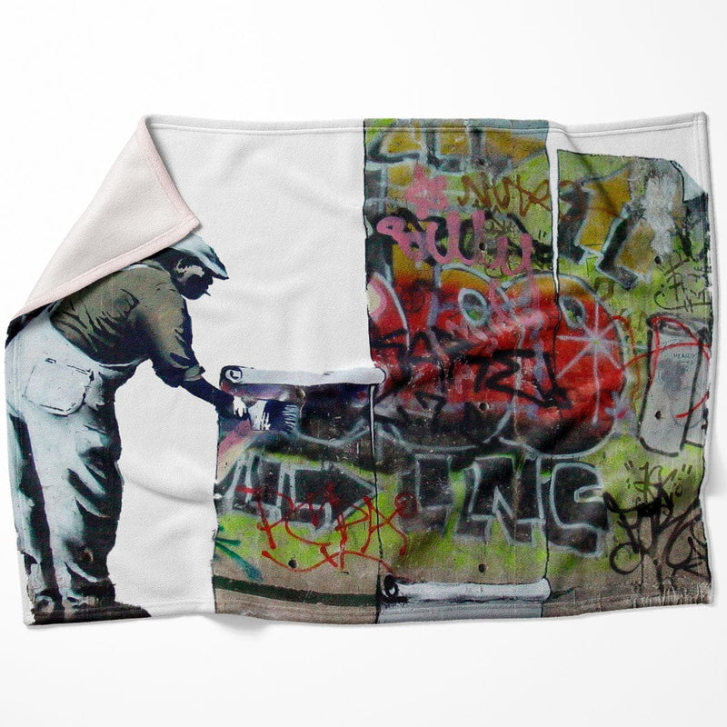 Banksy Graffiti Wallpaper Blanket