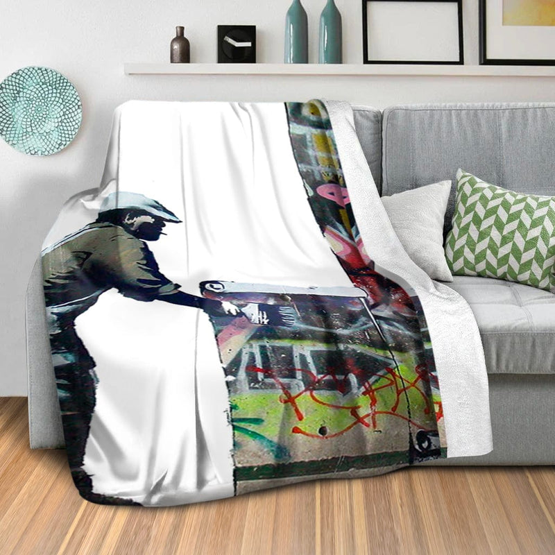 Banksy Graffiti Wallpaper Blanket