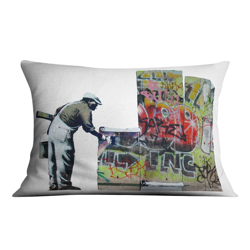 Banksy Graffiti Wallpaper Cushion.