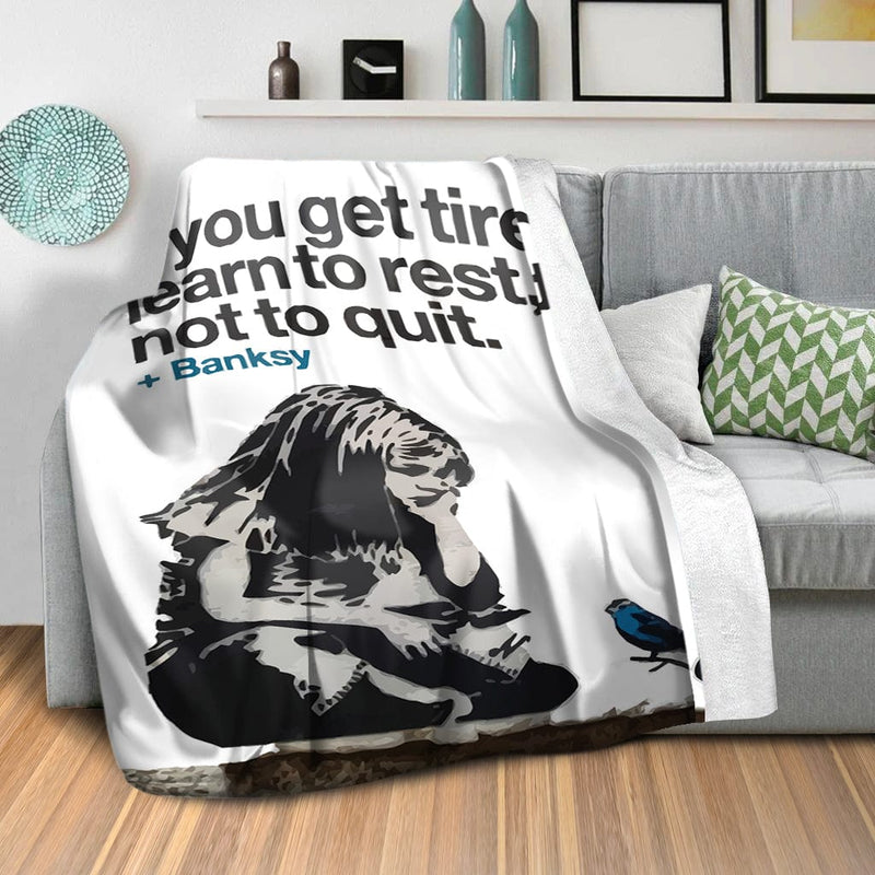 Banksy If you get tired Blanket