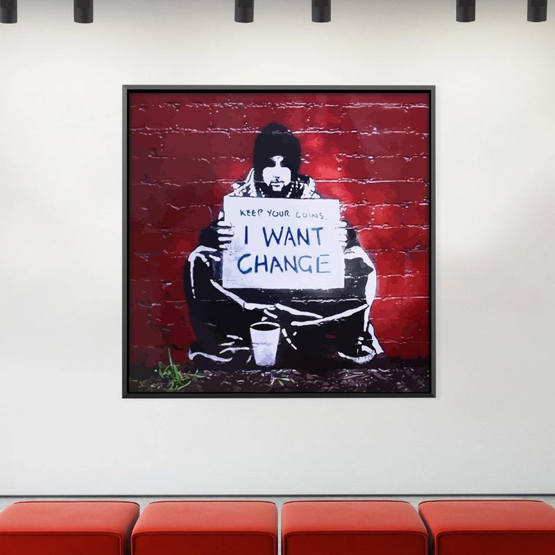 Banksy Keep Your Coins Canvas