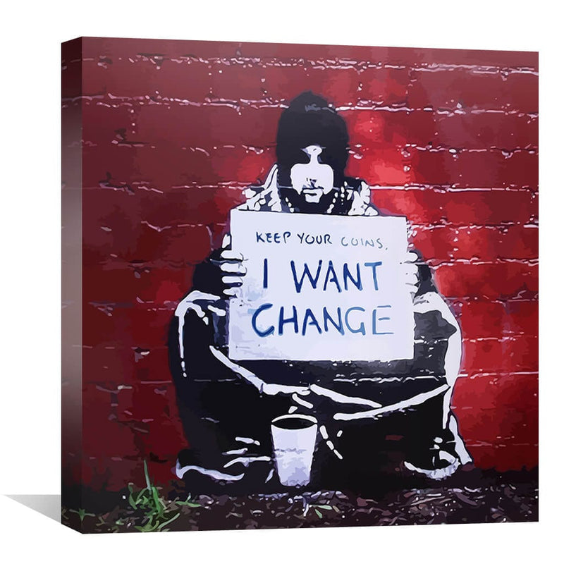 Banksy Keep Your Coins Canvas