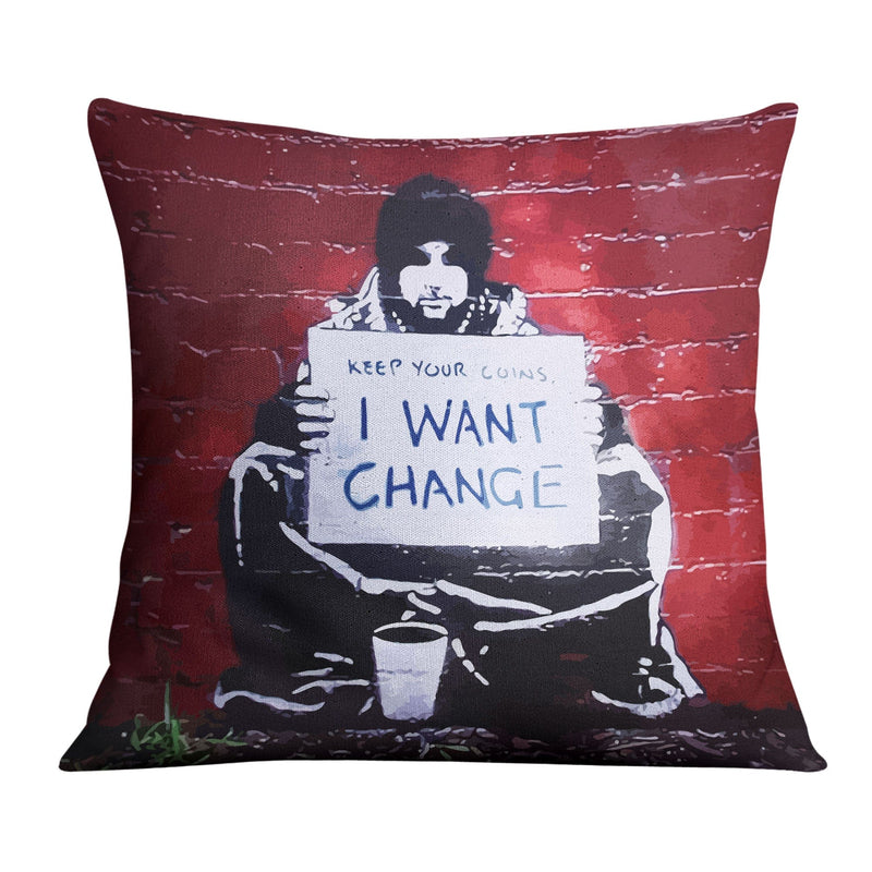 Banksy Keep Your Coins Cushion