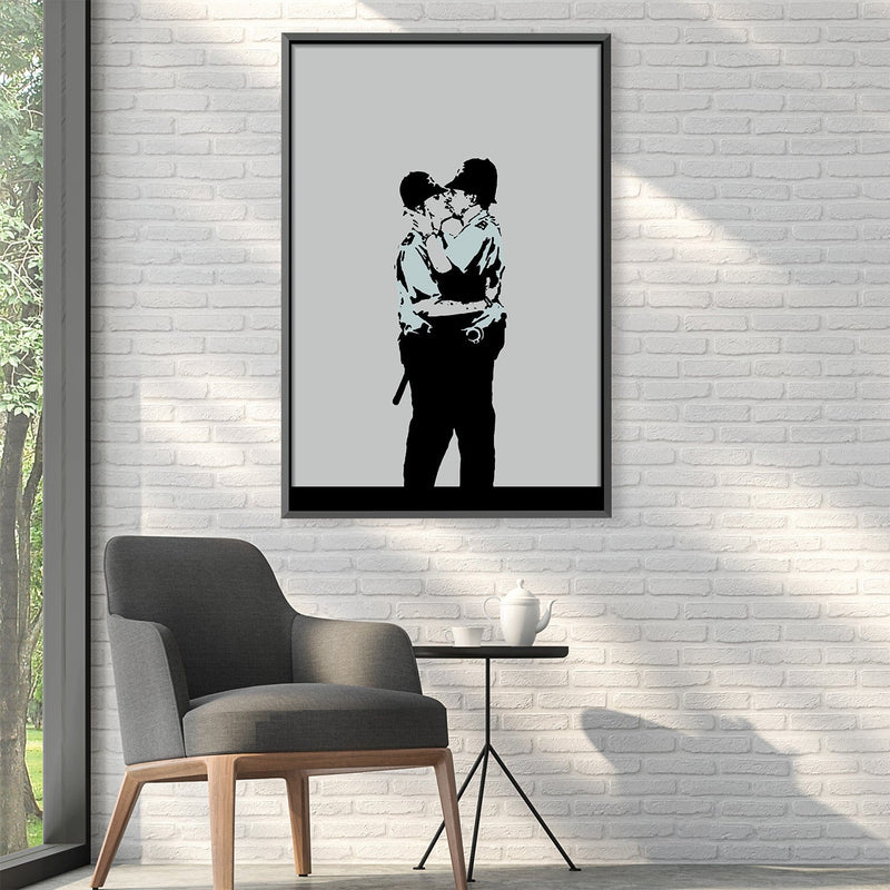 Banksy Kissing Coppers Canvas