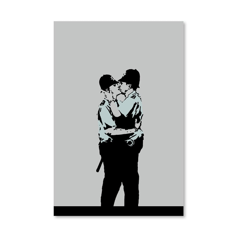 Banksy Kissing Coppers Canvas