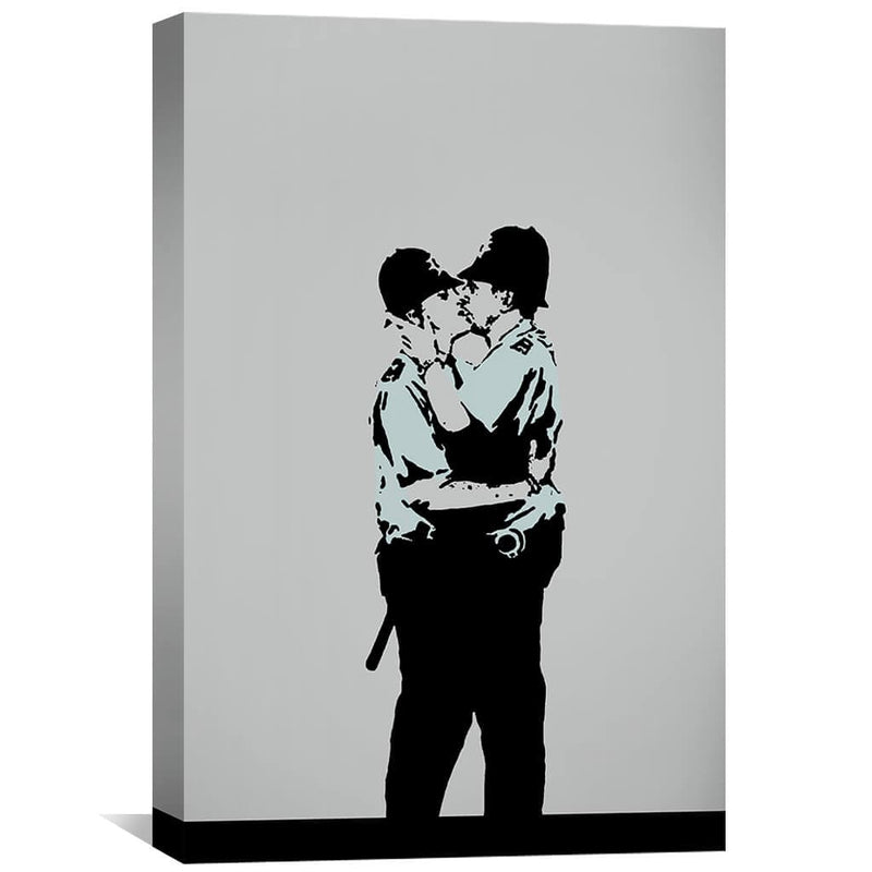 Banksy Kissing Coppers Canvas