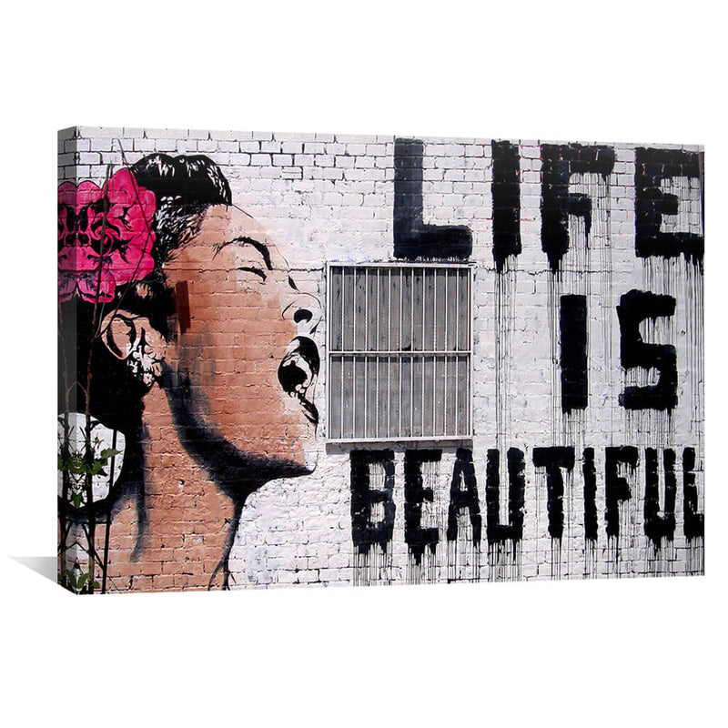 Banksy Life Is Beautiful Canvas