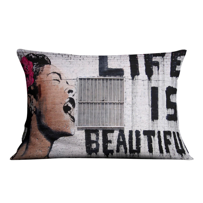 Banksy Life Is Beautiful Cushion