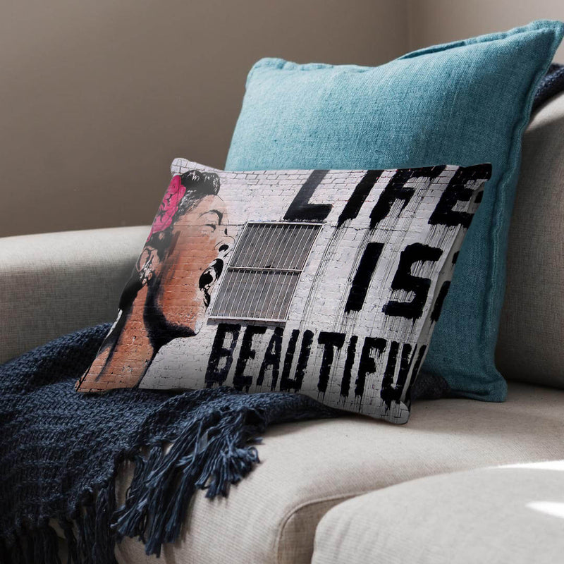 Banksy Life Is Beautiful Cushion