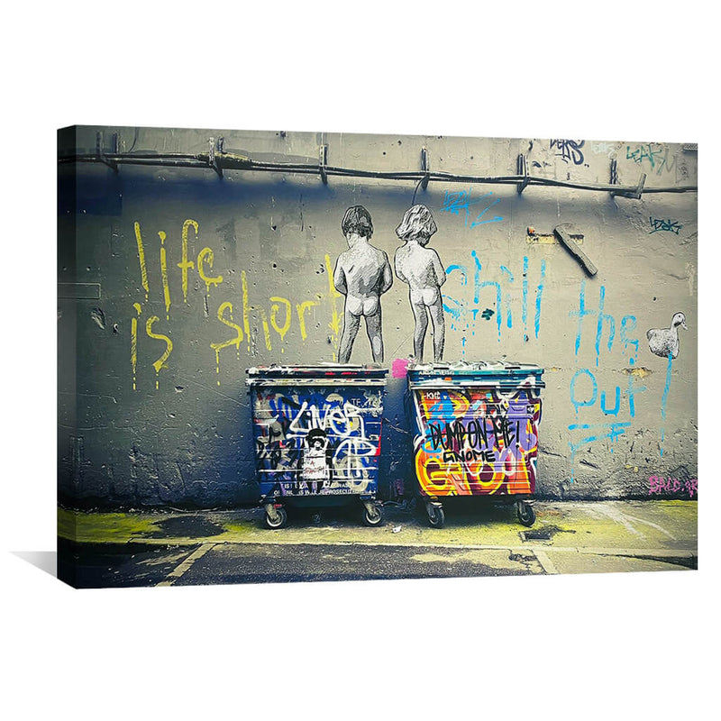 Banksy Life is Short Canvas