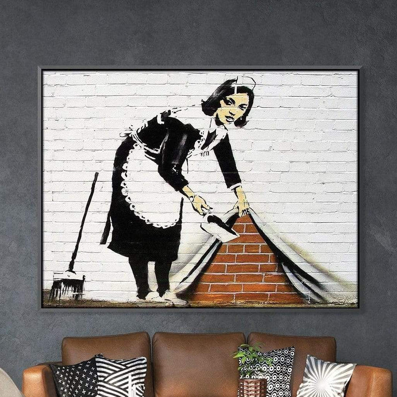 Banksy Maid Sweeping Under The Carpet Canvas