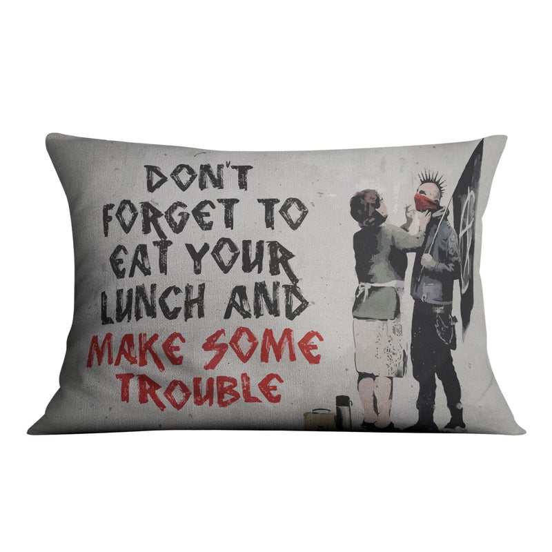 Banksy Make Some Trouble Cushion