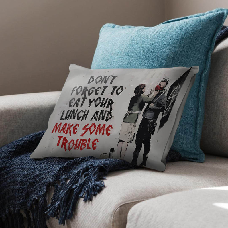 Banksy Make Some Trouble Cushion