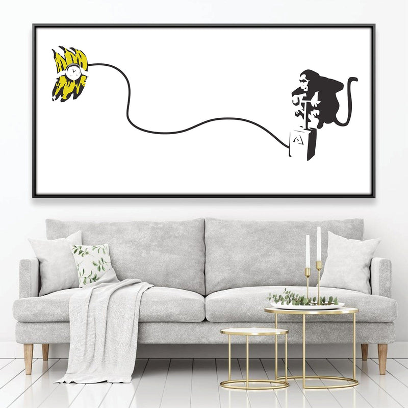 Banksy Monkey Banana Bomb Canvas