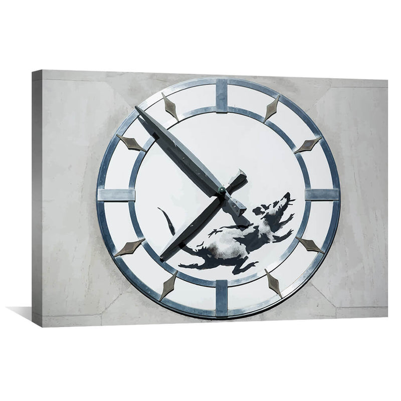 Banksy New York Clock Rat Canvas