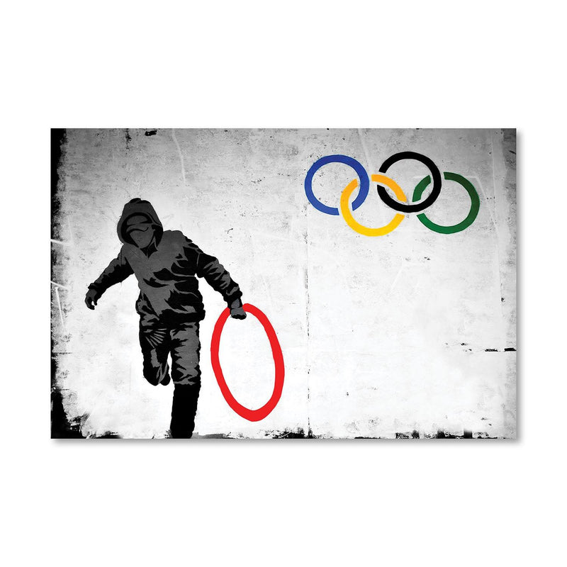 Banksy Olympic Rings Looter Canvas