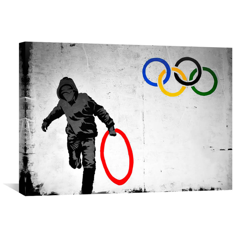 Banksy Olympic Rings Looter Canvas