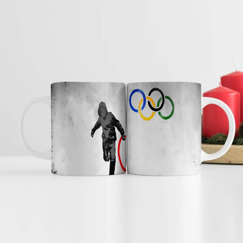 Banksy Olympic Rings Looter Mug