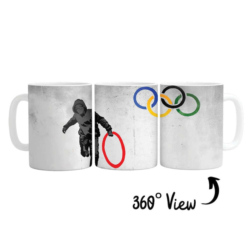 Banksy Olympic Rings Looter Mug