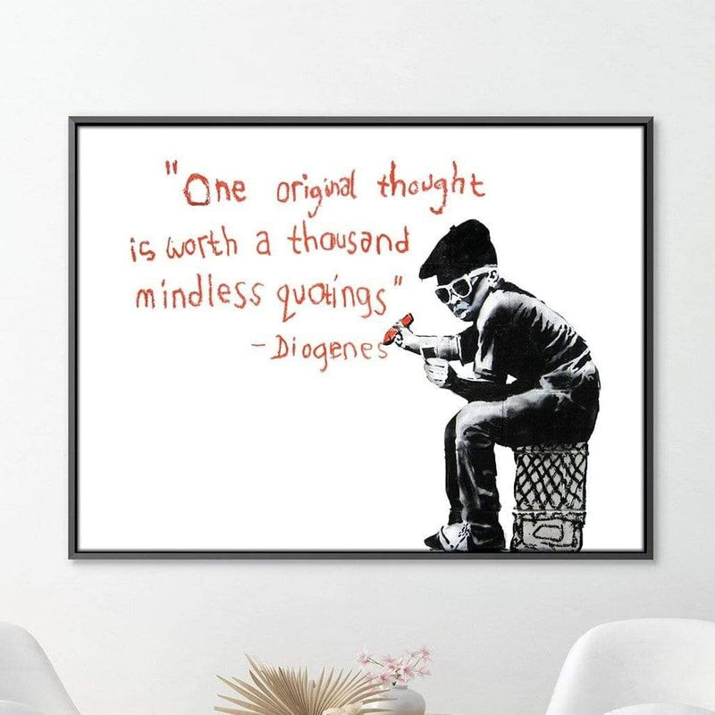 Banksy One Original Thought Canvas