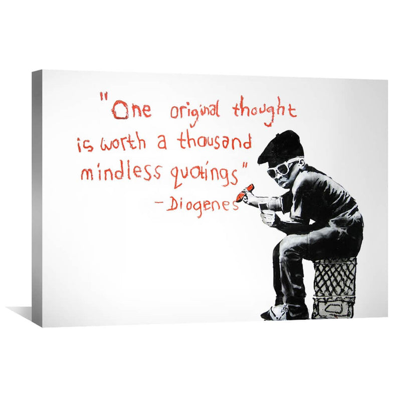 Banksy One Original Thought Canvas