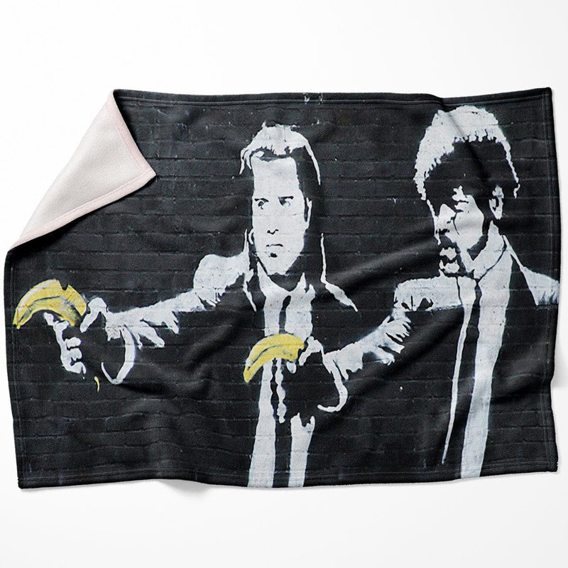 Banksy Pulp Fiction Banana Guns Blanket