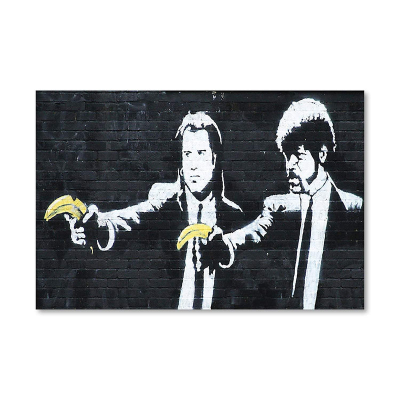 Banksy Pulp Fiction Banana Guns Canvas