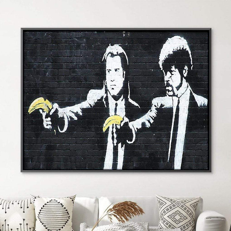 Banksy Pulp Fiction Banana Guns Canvas