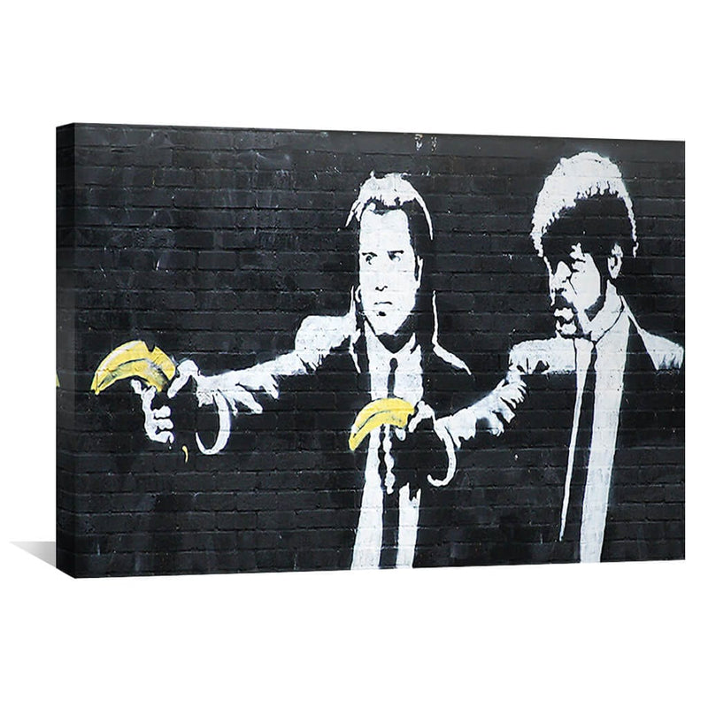 Banksy Pulp Fiction Banana Guns Canvas