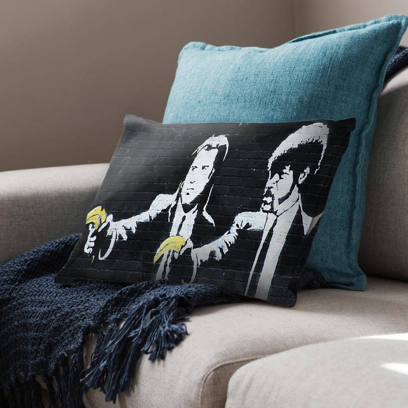 Banksy Pulp Fiction Banana Guns Cushion