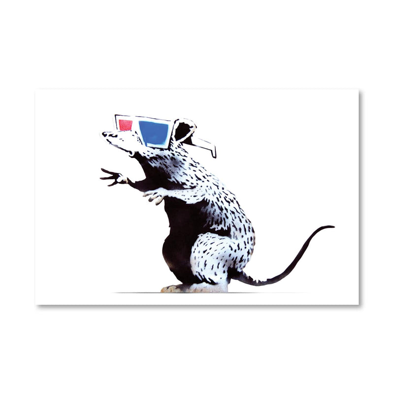 Banksy Rat Wearing 3D Glasses Canvas