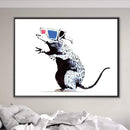Banksy Rat Wearing 3D Glasses Canvas